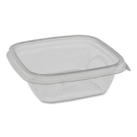 Pactiv Evergreen EarthChoice Recycled PET Square Base Salad Containers, 12 oz, 5 x 5 x 1.63, Clear, 504/Carton (SAC0512)