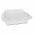 Vented Foam Hinged Lid Container, Dual Tab Lock, 3 Compartments, 8.4 x 8 x 3, White, 150/Carton (YTD188030000)