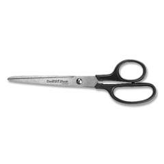 Westcott Contract Stainless Steel Standard Scissors, 7" Long, 3.13" Cut Length, Black Straight Handle (505255)