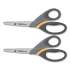 Westcott Titanium UltraSmooth Scissors, Blunt Tip, 8" Long, 3.5" Cut Length, Gray/Yellow Straight Handle, 2/Pack (647672)