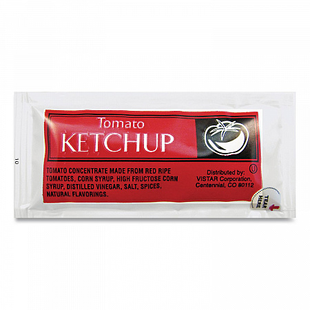 Condiment Packets, Ketchup, 0.25 oz Packet, 200/Carton (80002)