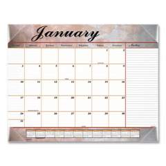 AT-A-GLANCE Marbled Desk Pad, Marbled Artwork, 22 x 17, White/Multicolor Sheets, Clear Corners, 12-Month (Jan to Dec): 2022 (89702)