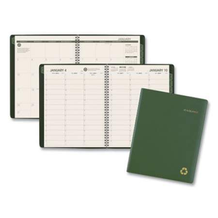 AT-A-GLANCE Recycled Weekly Vertical-Column Format Appointment Book, 11 x 8.25, Green Cover, 12-Month (Jan to Dec): 2022 (70950G60)