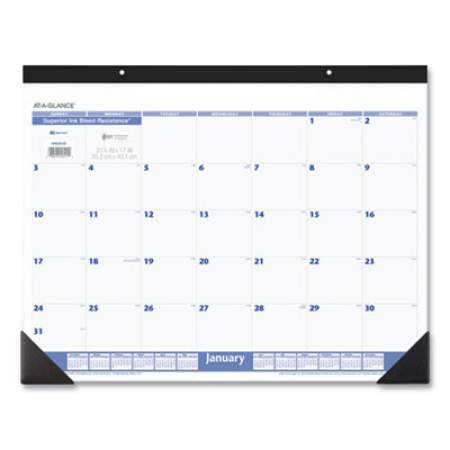 AT-A-GLANCE Desk Pad, 22 x 17, White Sheets, Black Binding, Black Corners, 12-Month (Jan to Dec): 2022 (SW20000)