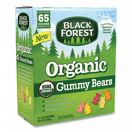 Organic Gummy Bears, 0.8 oz Pouch, 65 Pouches/Carton (22000556)