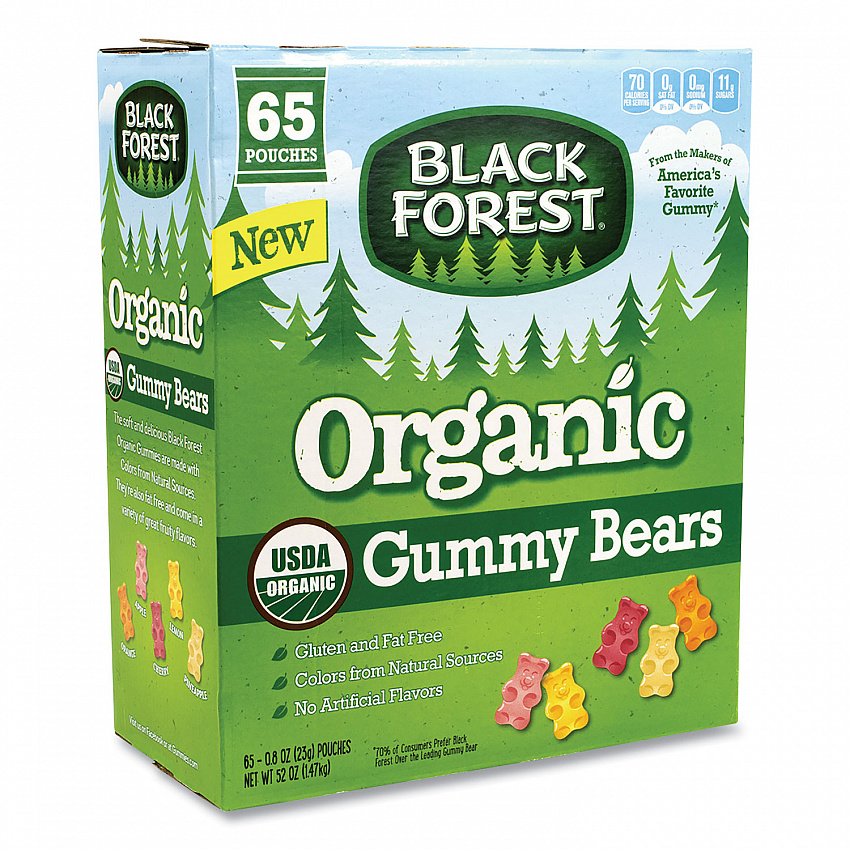 Organic Gummy Bears, 0.8 oz Pouch, 65 Pouches/Carton (22000556)