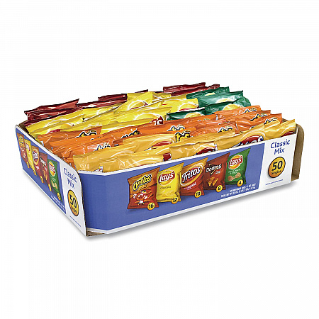 Potato Chips Bags Variety Pack, Assorted Flavors, 1 oz Bag, 50 Bags/Carton (22000403)
