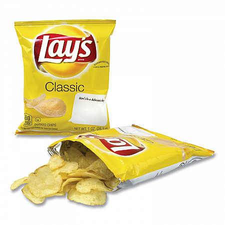 Regular Potato Chips, Classic Flavor, 1 oz Bag, 50/Carton (22000480)