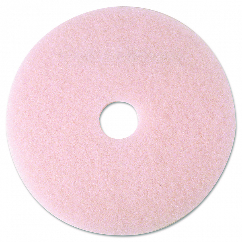 Ultra High-Speed Eraser Floor Burnishing Pad 3600, 19" Diameter, Pink, 5/Carton (25857)