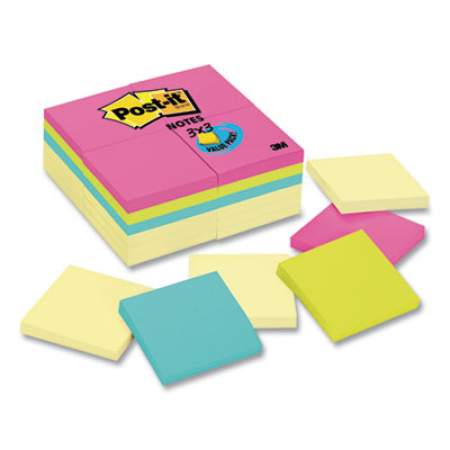 Post-it Notes Original Pads Value Pack, 3 x 3, Canary Yellow/Cape Town, 100-Sheet, 24 Pads (654CYP24VA)