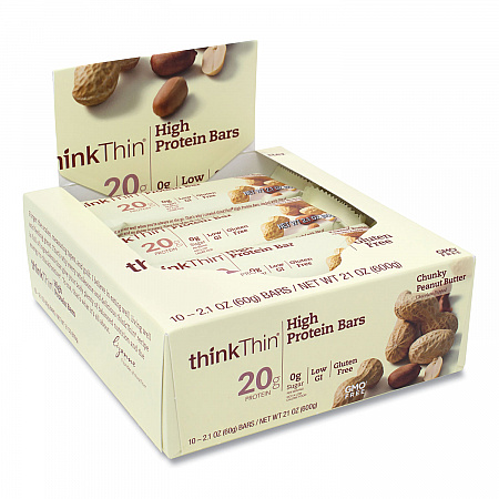 High Protein Bars, Chunky Peanut Butter, 2.1 oz Bar, 10 Bars/Carton (20902477)