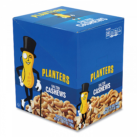 Salted Cashews, 1.5 oz Packs, 18 Packs/Box (20900626)