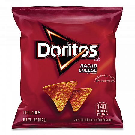Nacho Cheese Tortilla Chips, 1 oz Snack Bag, 50/Carton (22000475)