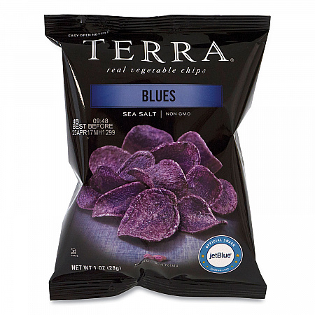 Real Vegetable Chips Blue, Blues Sea Salt, 1 oz Bag, 24 Bags/Box (20902474)