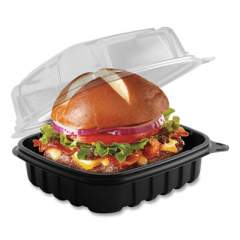 Anchor Packaging Culinary Basics Microwavable Container, 18 oz, 6.36 x 6.18 x 2.96, Clear/Black, 420/Carton (4666611)