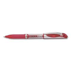 Pentel EnerGel Deluxe Refillable Gel Pen, Stick, Medium 0.7 mm, Red Ink, Silver/Red Barrel, Dozen (616275)