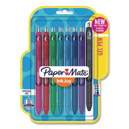 Paper Mate InkJoy Gel Pen, Retractable, Fine 0.5 mm, Assorted Ink and Barrel Colors, 8/Pack (1958181)
