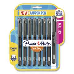 Paper Mate InkJoy Gel Pen, Stick, Medium 0.7 mm, Black Ink, Black Barrel, 8/Pack (2022996)