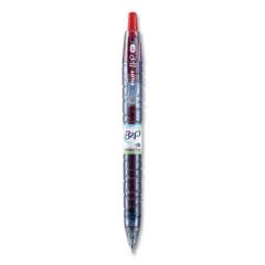 Pilot B2P Bottle-2-Pen Recycled Ballpoint Pen, Retractable, Fine 0.7 mm, Red Ink, Translucent Blue Barrel, Dozen (34602)