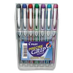 Pilot Precise Grip Roller Ball Pen, Stick, Extra-Fine 0.5 mm, Assorted Ink and Barrel Colors, 7/Pack (637255)