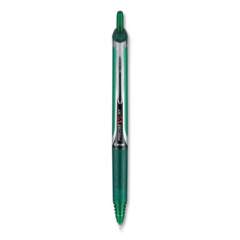 Pilot Precise V5RT Roller Ball Pen, Retractable, Extra-Fine 0.5 mm, Green Ink, Green/Silver Barrel (2791505)
