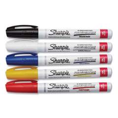 Sharpie Permanent Paint Marker, Fine Bullet Tip, Assorted Colors, 5/Pack (764858)