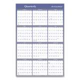 AT-A-GLANCE Vertical/Horizontal Erasable Quarterly/Monthly Wall Planner, 24 x 36, White/Blue Sheets, 12-Month (Jan to Dec): 2022 (A1102)