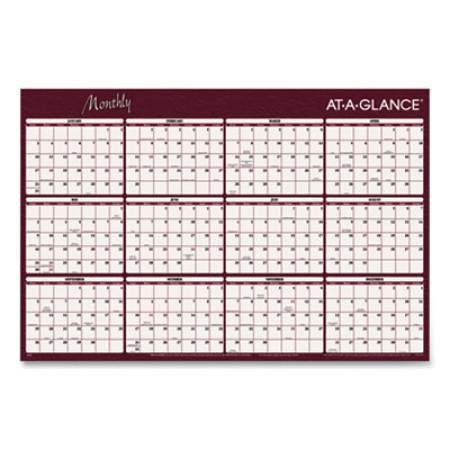 AT-A-GLANCE Reversible Horizontal Erasable Wall Planner, 48 x 32, Assorted Sheet Colors, 12-Month (Jan to Dec): 2022 (A152)