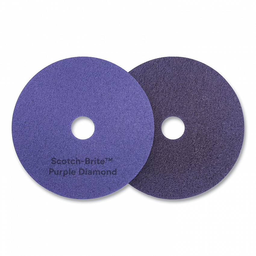 Diamond Floor Pads, 14" Diameter, Purple, 5/Carton (08742)