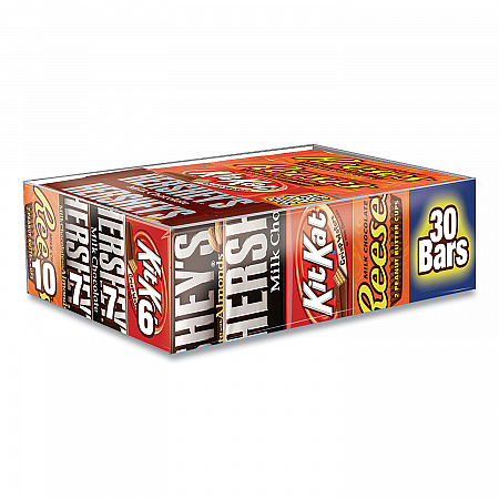Full Size Chocolate Candy Bar Variety Pack, Assorted 1.5 oz Bar, 30 Bars/Box (24600031)