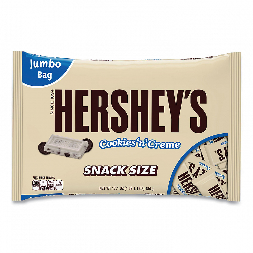 Snack Size Bars, Cookies n Creme, 17.1 oz Bag, 2/Pack (24600029)