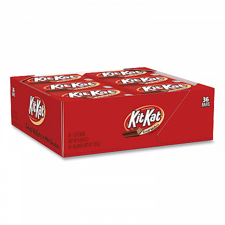 Wafer Bar with Milk Chocolate, 1.5 oz Bar, 36 Bars/Box (24600040)