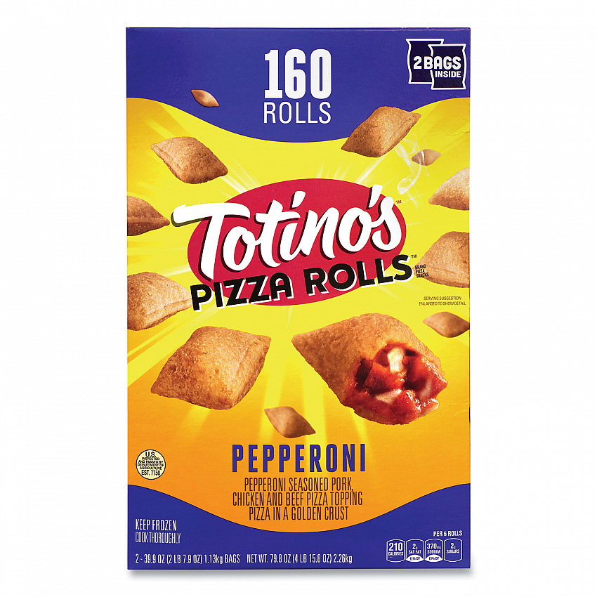 Pepperoni Pizza Rolls, 39.9 oz Bag, 80 Rolls/Bag, 2 Bags/Carton (90300034)