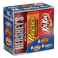 Full Size Chocolate Candy Bar Variety Pack, Assorted 1.5 oz Bar, 18 Bars/Carton (24600349)
