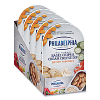 Multigrain Bagel Chips and Garden Vegetable Cream Cheese Dip, 2.5 oz, 5/Carton (90200454)