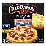 Deep Dish Pizza Singles Variety Pack, Four Cheese/Pepperoni, 5.5 oz Pack, 12 Packs/Carton (90300007)
