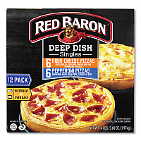 Deep Dish Pizza Singles Variety Pack, Four Cheese/Pepperoni, 5.5 oz Pack, 12 Packs/Carton (90300007)