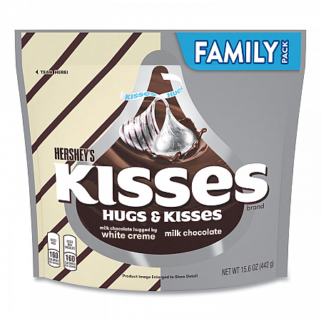 KISSES and HUGS Family Pack Assortment, 15.6 oz Bag, 3 Bags/Pack (24600405)