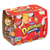 Danimals Smoothies, Assorted Flavors, 3.1 oz Bottle, 6/Box, 6 Boxes/Carton (90200019)