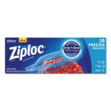Ziploc Zipper Freezer Bags, 1 gal, 2.7 mil, 9.6" x 12.1", Clear, 28/Box, 9 Boxes/Carton (314445)