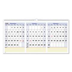 AT-A-GLANCE QuickNotes Three-Month Wall Calendar in Horizontal Format, 24 x 12, White Sheets, 15-Month (Dec to Feb): 2021 to 2023 (PM1528)