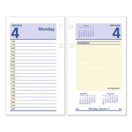 AT-A-GLANCE QuickNotes Desk Calendar Refill, 3.5 x 6, White Sheets, 2022 (E51750)