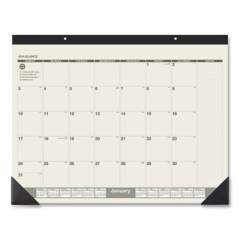 AT-A-GLANCE Recycled Monthly Desk Pad, 22 x 17, Sand/Green Sheets, Black Binding, Black Corners, 12-Month (Jan to Dec): 2022 (SK32G00)