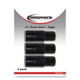 Innovera USB 3.0 Flash Drive, 32 GB, 3/Pack (82332)