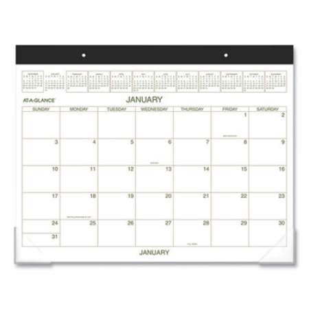 AT-A-GLANCE Two-Color Desk Pad, 22 x 17, White Sheets, Black Binding, Clear Corners, 12-Month (Jan to Dec): 2022 (GG250000)