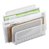 Artistic Urban Collection Punched Metal Letter Sorter, 3 Sections, DL to A6 Size Files, 6.5" x 3.25" x 5.5", White (ART20003WH)