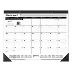 AT-A-GLANCE Ruled Desk Pad, 22 x 17, White Sheets, Black Binding, Black Corners, 12-Month (Jan to Dec): 2022 (SK2400)