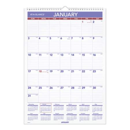 AT-A-GLANCE Erasable Wall Calendar, 12 x 17, White Sheets, 12-Month (Jan to Dec): 2022 (PMLM0228)