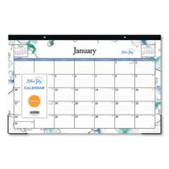 Blue Sky Lindley Desk Pad, Floral Artwork, 17 x 11, White/Multicolor Sheets, Black Binding, Clear Corners, 12-Month (Jan-Dec): 2022 (100024)