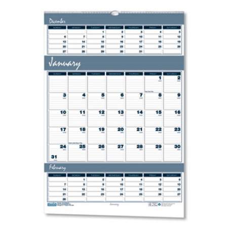 House of Doolittle Bar Harbor Recycled Wirebound 3-Months-per-Page Wall Calendar, 15.5 x 22, White/Blue/Gray Sheets, 14-Month(Dec-Jan):2021-2023 (343)